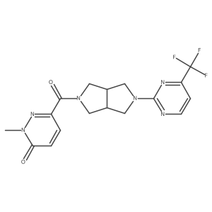 2-Methyl-6-{5-[4-(trifluoromethyl)pyrimidin-2-yl]-octahydropyrrolo[3,4-c]pyrrole-2-carbonyl}-2,3-dihydropyridazin-3-one Structure