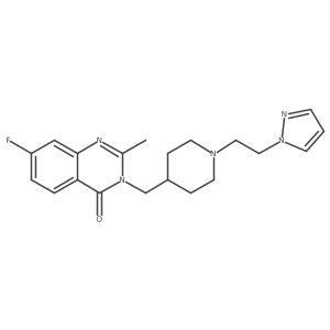 7-fluoro-2-methyl-3-({1-[2-(1H-pyrazol-1-yl)ethyl]piperidin-4-yl}methyl)-3,4-dihydroquinazolin-4-one Structure