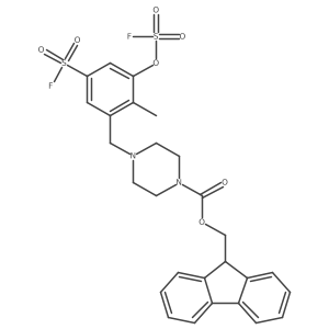 (9H-fluoren-9-yl)methyl 4-{[5-(fluorosulfonyl)-3-[(fluorosulfonyl)oxy]-2-methylphenyl]methyl}piperazine-1-carboxylate Structure