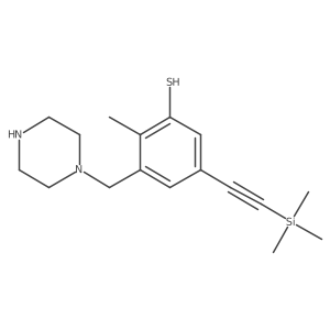 2-Methyl-3-[(piperazin-1-yl)methyl]-5-[2-(trimethylsilyl)ethynyl]benzene-1-thiol Structure