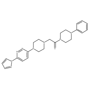 1-(4-phenylpiperazin-1-yl)-2-{4-[6-(1H-pyrazol-1-yl)pyridazin-3-yl]piperazin-1-yl}ethan-1-one结构式