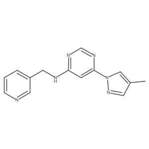 6-(4-methyl-1H-pyrazol-1-yl)-N-[(pyridin-3-yl)methyl]pyrimidin-4-amine结构式