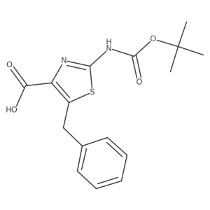 5-Benzyl-2-{[(tert-butoxy)carbonyl]amino}-1,3-thiazole-4-carboxylic acid结构式