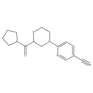 6-[2-(Pyrrolidine-1-carbonyl)morpholin-4-yl]pyridine-3-carbonitrile结构式