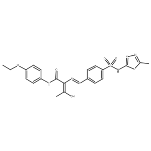 N-(4-ethoxyphenyl)-2-(2-{4-[(5-methyl-1,3,4-thiadiazol-2-yl)sulfamoyl]phenyl}hydrazin-1-ylidene)-3-oxobutanamide结构式