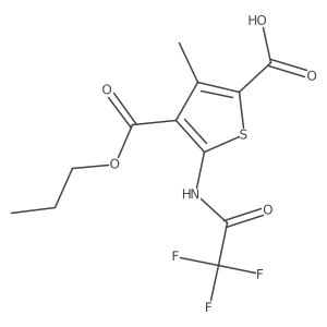 3-Methyl-4-(propoxycarbonyl)-5-(2,2,2-trifluoroacetamido)thiophene-2-carboxylic acid结构式