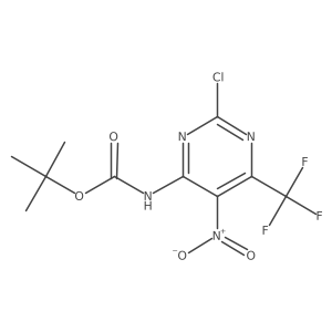 tert-butyl N-[2-chloro-5-nitro-6-(trifluoromethyl)pyrimidin-4-yl]carbamate Structure