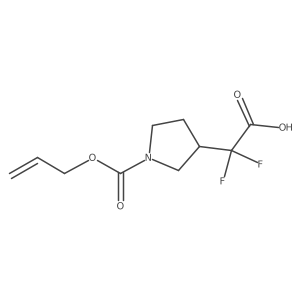 2,2-Difluoro-2-{1-[(prop-2-en-1-yloxy)carbonyl]pyrrolidin-3-yl}acetic acid结构式