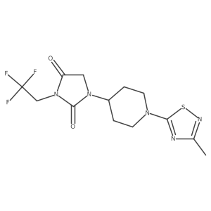 1-[1-(3-Methyl-1,2,4-thiadiazol-5-yl)piperidin-4-yl]-3-(2,2,2-trifluoroethyl)imidazolidine-2,4-dione结构式
