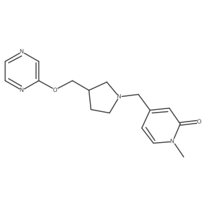 1-Methyl-4-({3-[(pyrazin-2-yloxy)methyl]pyrrolidin-1-yl}methyl)-1,2-dihydropyridin-2-one结构式