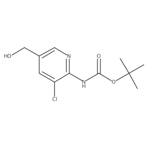 tert-butyl N-[3-chloro-5-(hydroxymethyl)pyridin-2-yl]carbamate结构式
