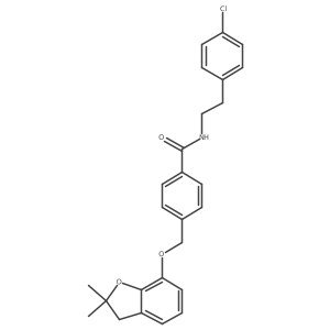 N-(4-chlorophenethyl)-4-(((2,2-dimethyl-2,3-dihydrobenzofuran-7-yl)oxy)methyl)benzamide结构式