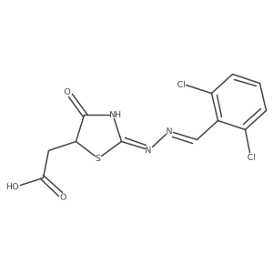 2-[2-[(2,6-Dichlorophenyl)methylene]hydrazinyl]-4,5-dihydro-4-oxo-5-thiazoleacetic acid结构式