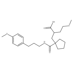 I+/--(2-Methoxyethyl)-1-[[[3-(4-methoxyphenyl)propyl]amino]carbonyl]cyclopentanepropanoic acid结构式