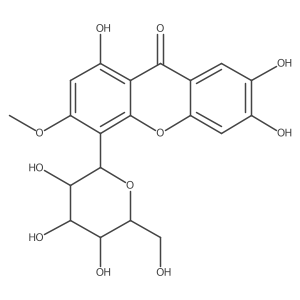 4-I(2)-D-Glucopyranosyl-1,6,7-trihydroxy-3-methoxy-9H-xanthen-9-one Structure