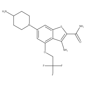 Benzo[b]thiophene-2-carboxamide,3-amino-6-(4-amino-1-piperidinyl)-4-(2,2,2-trifluoroethoxy)-结构式
