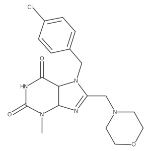 7-[(4-Chlorophenyl)methyl]-3-methyl-8-(morpholin-4-ylmethyl)-4,5-dihydropurine-2,6-dione Structure