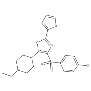 4-((4-Chlorophenyl)sulfonyl)-5-(4-ethylpiperazin-1-yl)-2-(furan-2-yl)oxazole结构式