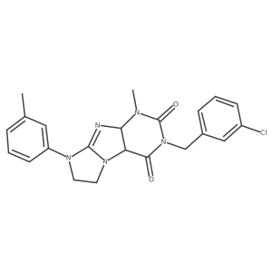 2-[(3-Chlorophenyl)methyl]-4-methyl-6-(3-methylphenyl)-4a,7,8,9a-tetrahydropurino[7,8-a]imidazole-1,3-dione Structure