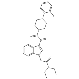 N,N-diethyl-2-(3-(2-(4-(2-fluorophenyl)piperazin-1-yl)-2-oxoacetyl)-1H-indol-1-yl)acetamide Structure