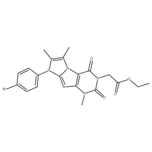 ethyl 2-(8-(4-bromophenyl)-1,6,7-trimethyl-2,4-dioxo-1H-imidazo[2,1-f]purin-3(2H,4H,8H)-yl)acetate结构式