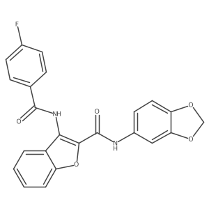 N-(benzo[d][1,3]dioxol-5-yl)-3-(4-fluorobenzamido)benzofuran-2-carboxamide Structure