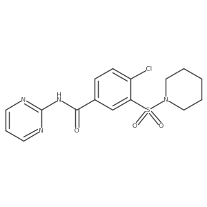 4-chloro-3-(piperidin-1-ylsulfonyl)-N-(pyrimidin-2-yl)benzamide结构式