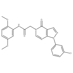 2-(1-(3-chlorophenyl)-4-oxo-1H-pyrazolo[3,4-d]pyrimidin-5(4H)-yl)-N-(2,5-dimethoxyphenyl)acetamide结构式