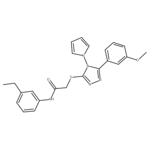 N-(3-ethylphenyl)-2-{[5-(3-methoxyphenyl)-4-(1H-pyrrol-1-yl)-4H-1,2,4-triazol-3-yl]sulfanyl}acetamide结构式