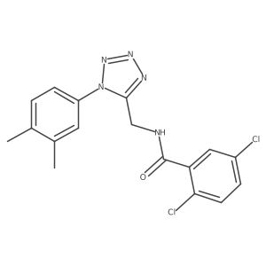 2,5-dichloro-N-((1-(3,4-dimethylphenyl)-1H-tetrazol-5-yl)methyl)benzamide Structure