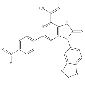 9-(benzo[d][1,3]dioxol-5-yl)-2-(4-nitrophenyl)-8-oxo-8,9-dihydro-7H-purine-6-carboxamide Structure