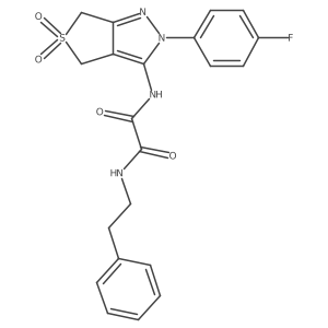 N1-(2-(4-fluorophenyl)-5,5-dioxido-4,6-dihydro-2H-thieno[3,4-c]pyrazol-3-yl)-N2-phenethyloxalamide Structure