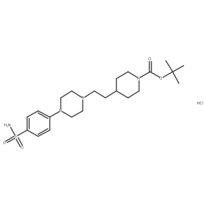 4-{2-[4-(4-Sulfamoylphenyl)piperazin-1-yl]ethyl}piperidine-1-carboxylic Acid Tert-Butyl Ester Hydrochloride Structure