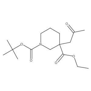 3-Ethyl 1-tert-butyl 3-(2-oxopropyl)piperidine-1,3-dicarboxylate结构式