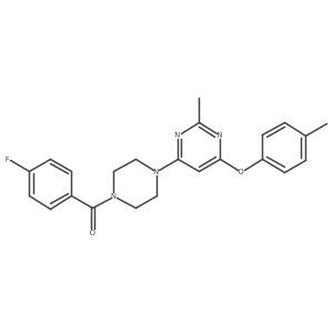 (4-Fluorophenyl)(4-(2-methyl-6-(p-tolyloxy)pyrimidin-4-yl)piperazin-1-yl)methanone Structure