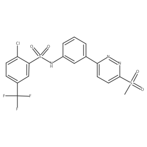 2-chloro-N-(3-(6-(methylsulfonyl)pyridazin-3-yl)phenyl)-5-(trifluoromethyl)benzenesulfonamide结构式