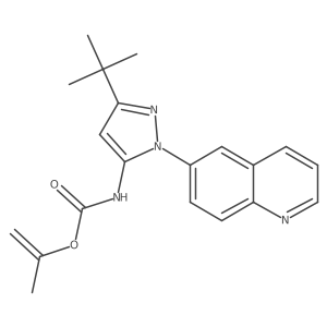prop-1-en-2-yl 3-tert-butyl-1-(quinolin-6-yl)-1H-pyrazol-5-ylcarbamate结构式