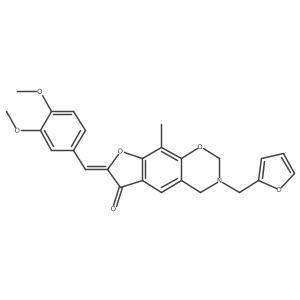 (Z)-7-(3,4-dimethoxybenzylidene)-3-(furan-2-ylmethyl)-9-methyl-3,4-dihydro-2H-benzofuro[5,6-e][1,3]oxazin-6(7H)-one Structure
