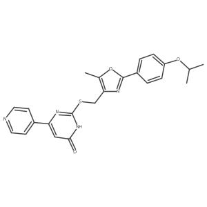 2-(((2-(4-Isopropoxyphenyl)-5-methyloxazol-4-yl)methyl)thio)-6-(pyridin-4-yl)pyrimidin-4-ol结构式