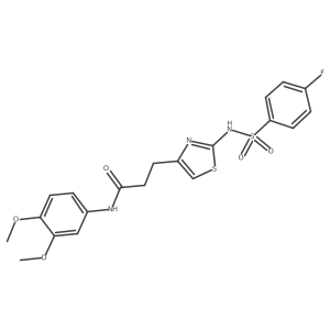 N-(3,4-dimethoxyphenyl)-3-[2-(4-fluorobenzenesulfonamido)-1,3-thiazol-4-yl]propanamide Structure
