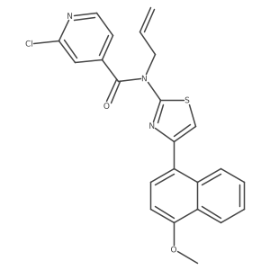 2-chloro-N-[4-(4-methoxynaphthalen-1-yl)-1,3-thiazol-2-yl]-N-(prop-2-en-1-yl)pyridine-4-carboxamide结构式