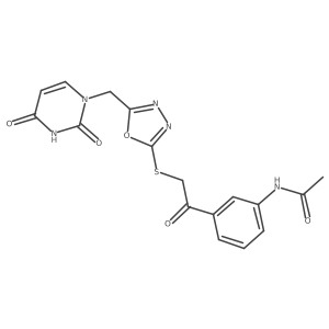 N-(3-(2-((5-((2,4-dioxo-3,4-dihydropyrimidin-1(2H)-yl)methyl)-1,3,4-oxadiazol-2-yl)thio)acetyl)phenyl)acetamide Structure