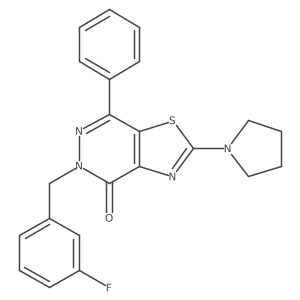 O=c1c2nc(N3CCCC3)sc2c(-c2ccccc2)nn1Cc1cccc(F)c1结构式