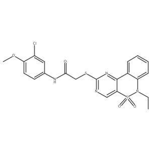 N-(3-chloro-4-methoxyphenyl)-2-((6-ethyl-5,5-dioxido-6H-benzo[c]pyrimido[4,5-e][1,2]thiazin-2-yl)thio)acetamide结构式
