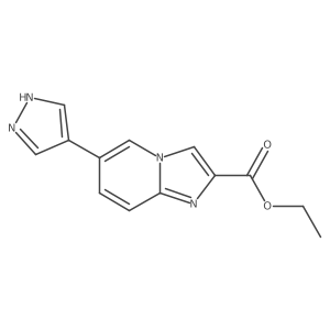 ethyl 6-(1H-pyrazol-4-yl)imidazo[1,2-a]pyridine-2-carboxylate结构式