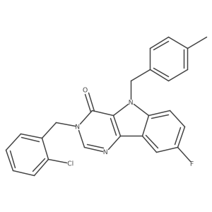 3-(2-chlorobenzyl)-8-fluoro-5-(4-methylbenzyl)-3,5-dihydro-4H-pyrimido[5,4-b]indol-4-one Structure