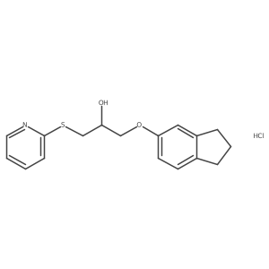 1-((2,3-dihydro-1H-inden-5-yl)oxy)-3-(pyridin-2-ylthio)propan-2-ol hydrochloride Structure