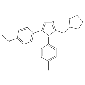 2-(cyclopentylthio)-5-(4-methoxyphenyl)-1-(p-tolyl)-1H-imidazole Structure