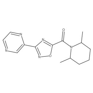 (2,6-Dimethylpiperidin-1-yl)(3-(pyrazin-2-yl)-1,2,4-oxadiazol-5-yl)methanone Structure
