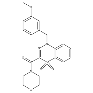 (1-(3-methoxybenzyl)-4,4-dioxido-1H-benzo[e][1,3,4]thiadiazin-3-yl)(morpholino)methanone结构式